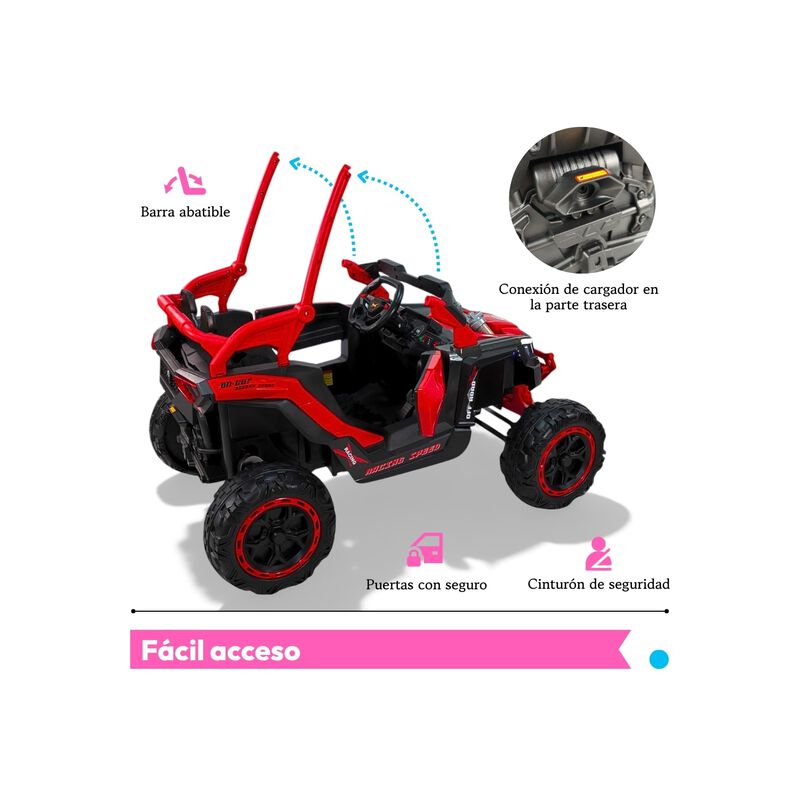 Carro El&eacute;ctrico Con Luces Led Bluetooth 3 Veloc... image number null