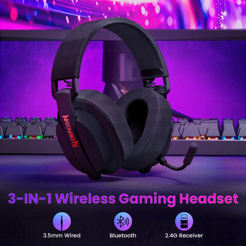 Auriculares Inal&aacute;mbricos Para Juegos Redragon H... image number null