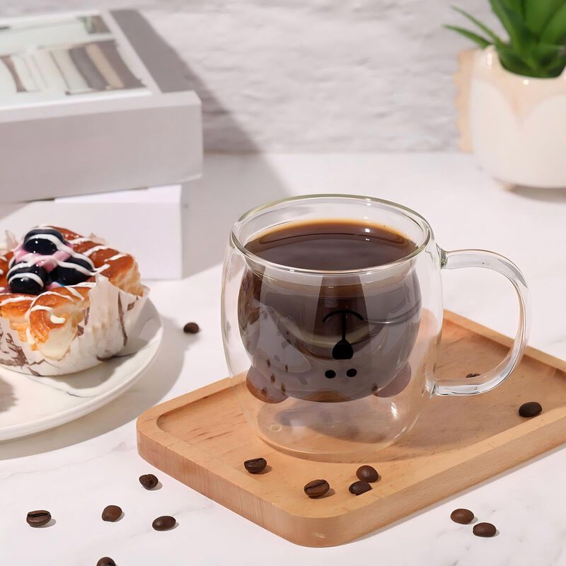Taza De Vidrio Patelai Oso 250 ml Doble Pared C... image number null