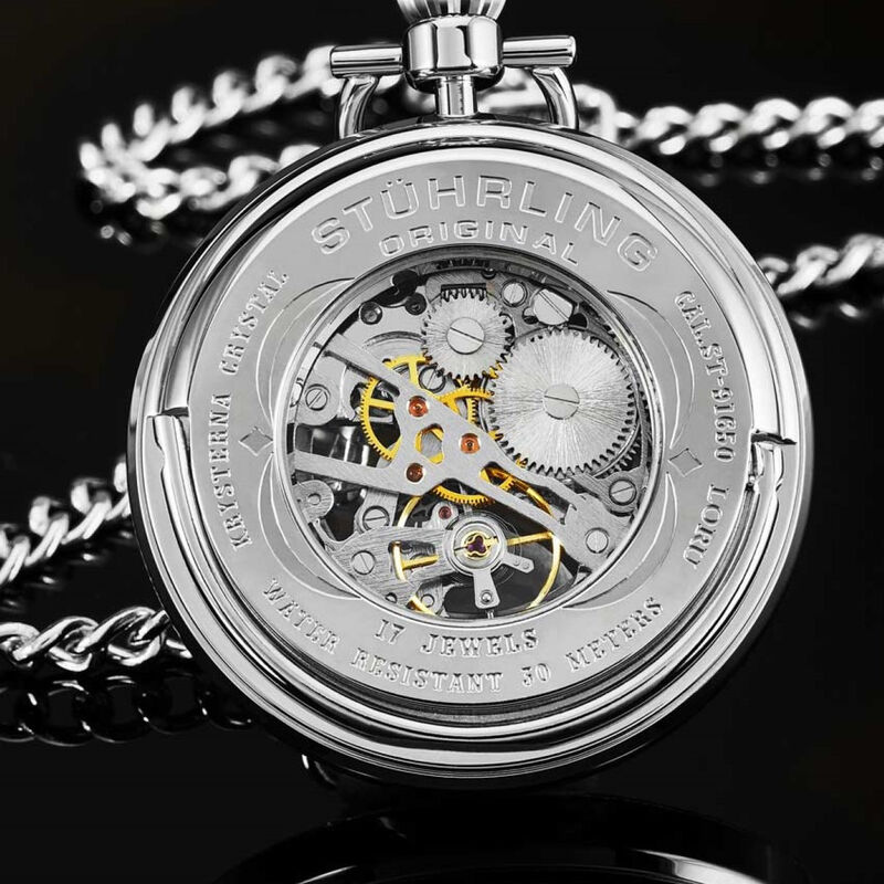 Reloj Stuhrling de bolsillo para hombre de cuer... image number null