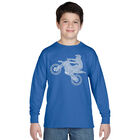 Camiseta De Manga Larga Word Art Para Ni&ntilde;o - Motocross Freestyle (FMX) - Azul Rey