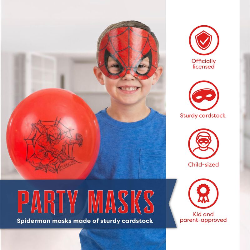 M&aacute;scara De Disfraz Spider-man &ndash; Pack De 24 Recu... image number null
