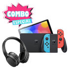 Combo Consola Nintendo Switch Oled Color Azul/Rojo Neón + Audifonos Bluetooth