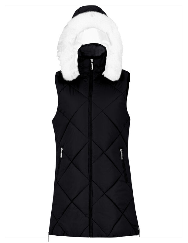 Chaleco Largo Acolchado Mujer Con Gorro image number null