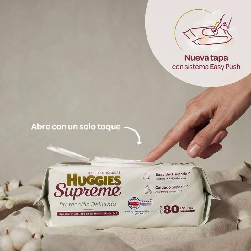Toallitas Humedas Huggies Supreme - 80pzs image number null