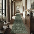 Alfombra Duidy 427 cm x 91 cm Lavable Para Cocina &ndash; Runner Verde Oscuro