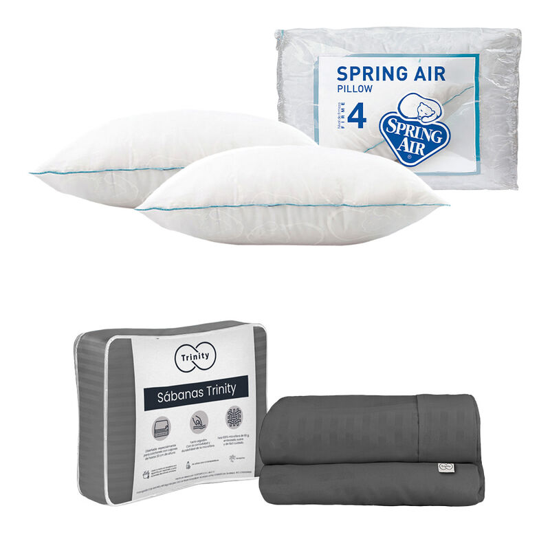 1 juego de S&aacute;banas King Size Trinity Gris Oxfor... image number null