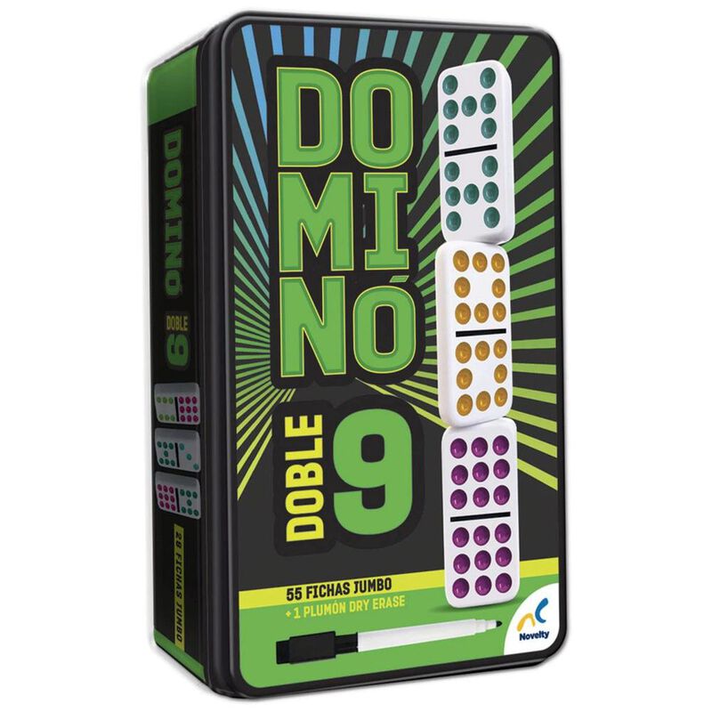 Domin&oacute; Doble 9 con 55 Fichas Jumbo Novelty image number null