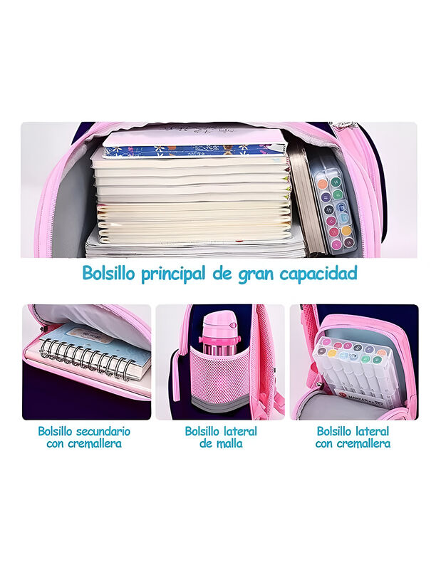 Mochila Escolar Pink Brule image number null