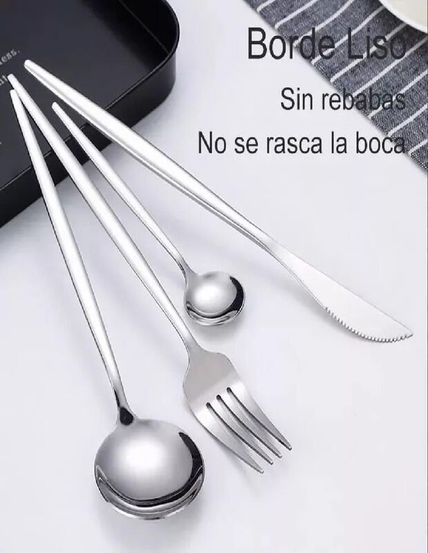 Set cubiertos Casa BIU de acero inoxidable 24 p... image number null