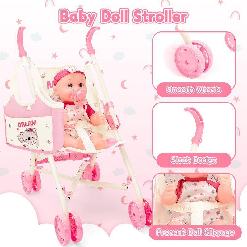 Cochecito Baby Doll Deao Con 12 Accesorios Para... image number null