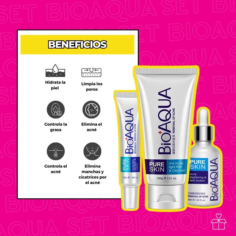 Set de 3 Pure Skin Bioaqua Retira Acné Espinill... image number null