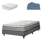 Colch&oacute;n Individual Vail + Box + Protector Ultra + 1 Juego De S&aacute;banas Basic