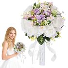 Ramo Qeedy De Rosas De Seda 20 cm Blanco Y Morado