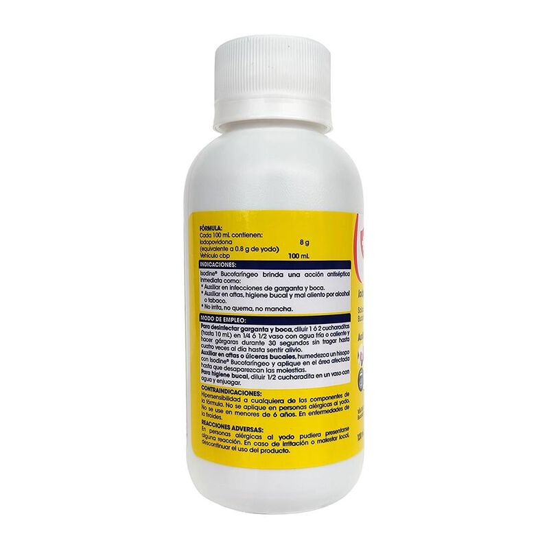 Isodine Bucofar&iacute;ngeo Soluci&oacute;n 120 Ml | Antis&eacute;pt... image number null