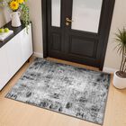 Alfombra Merelax 61x91 Cm Gris Lavable Antideslizante De Pelo Bajo