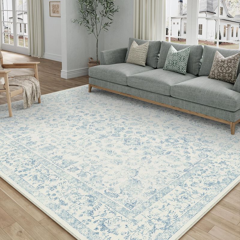 Alfombra De &Aacute;rea Purecozy 152 cm Azul Lavable A... image number null