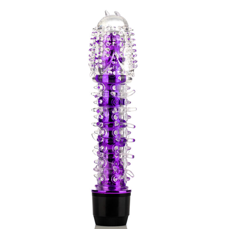 VIBRADOR DE GEL SUAVE TEXTURIZADO MORADO image number null