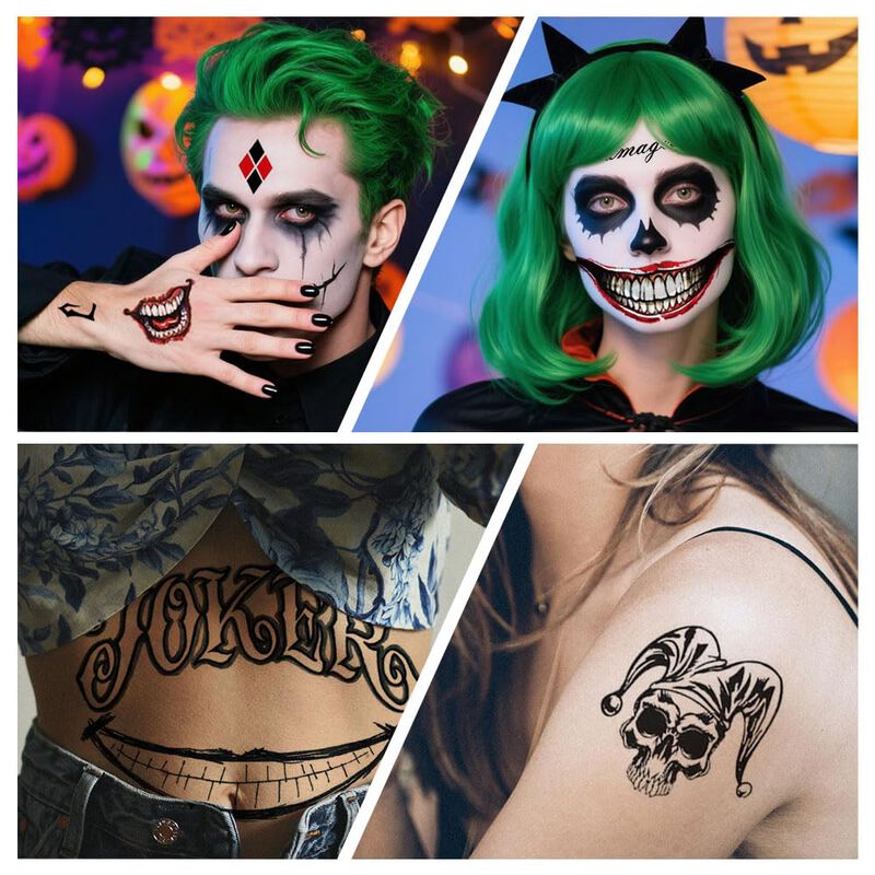 Tatuajes Temporales Dexuhe Joker 6 Hojas 20x30 ... image number null