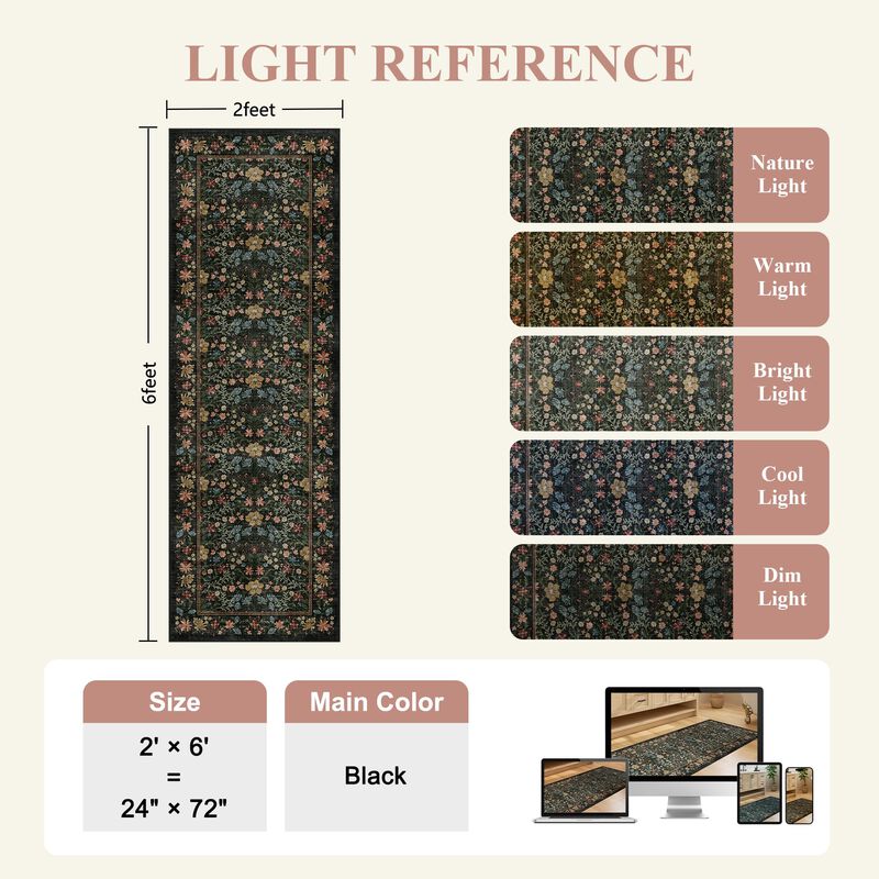 Alfombra Corredor Dukino 183 cm x 61 cm Lavable... image number null