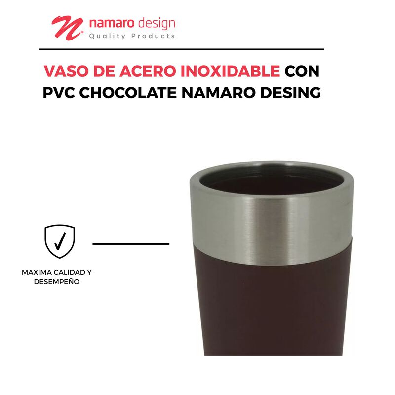 Vaso De Acero Inoxidable Con Pvc Chocolate Nama... image number null
