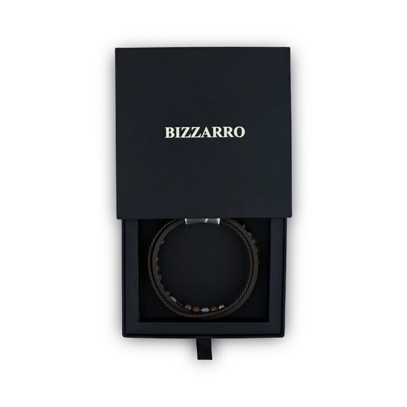 Pulsera De Acero Y Piel En Color Negro Y Cafe Y... image number null
