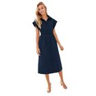 Vestido Ladyful Midi Camisa Cintur&oacute;n Azul Marino