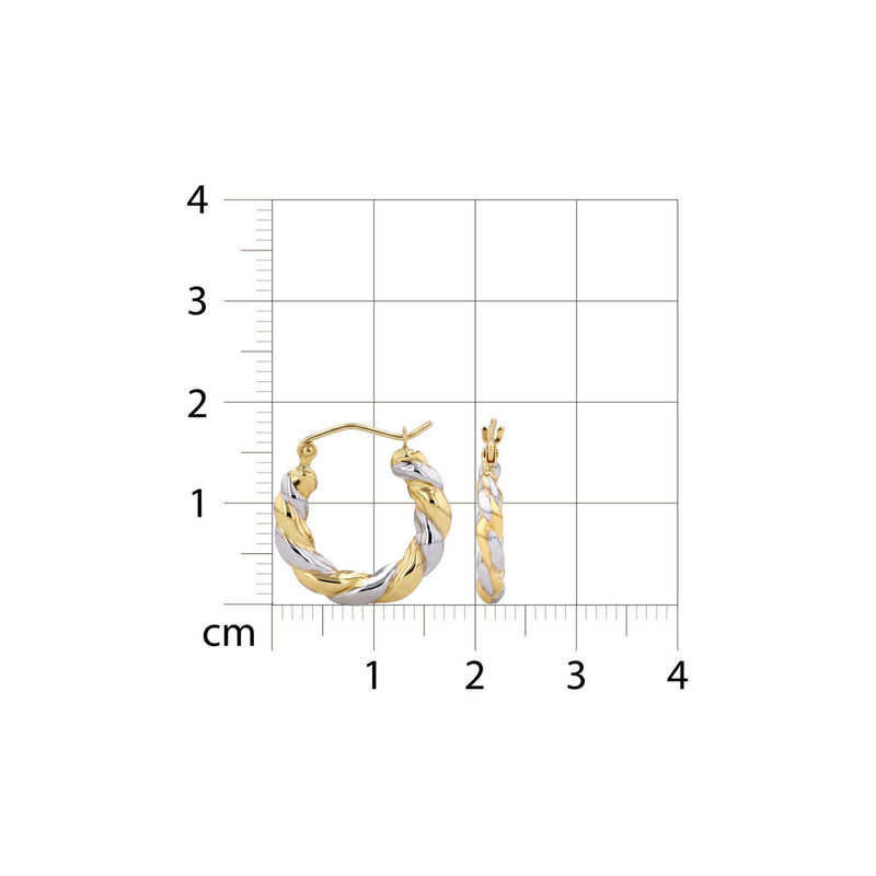 Arracadas De Oro Amarillo Y Blanco 14k (18.7 Mm... image number null