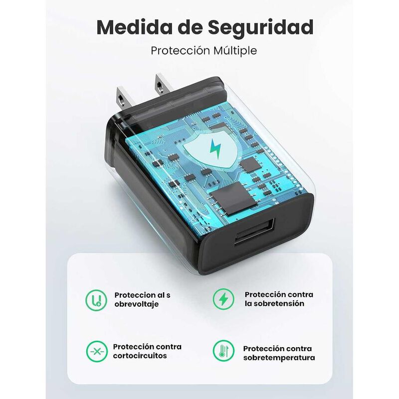 Cargador AC UGREEN USB-A 18W QC3.0 Universal ra... image number null