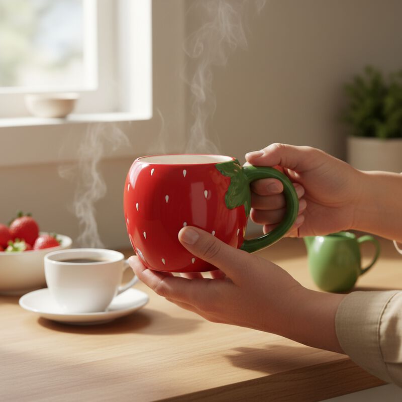 Taza De Cer&aacute;mica 3d Ideen 300 Ml Fresa Con Asa ... image number null