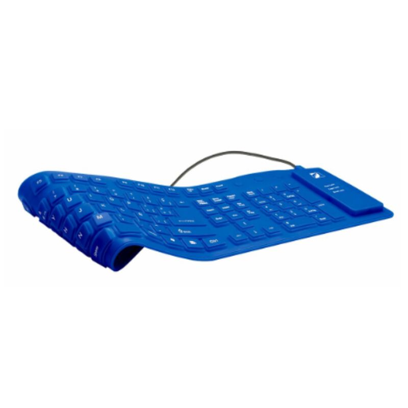 Teclado flexible multimedia al&aacute;mbrico, azul image number null