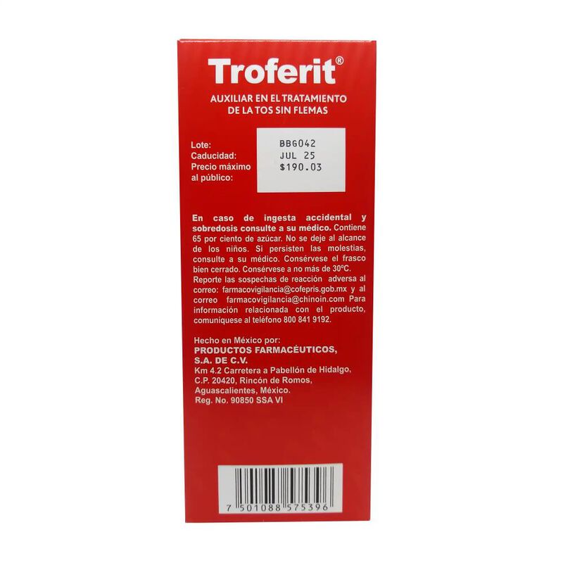 Troferit Jarabe 300 Mg 120 Mililitro image number null