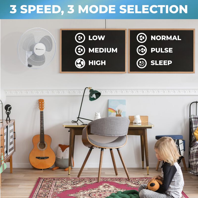 Ventilador De Pared Comfort Zone Cz16wr 16 Con ... image number null