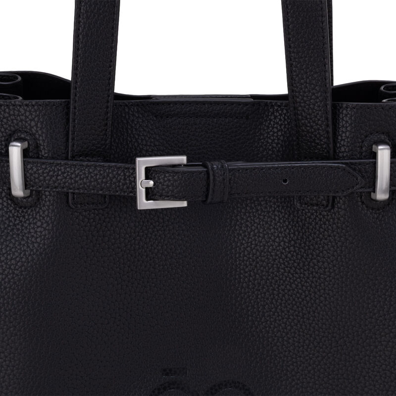 Bolsa Tote Maxi Con Hebilla Decorativa Color Ne... image number null