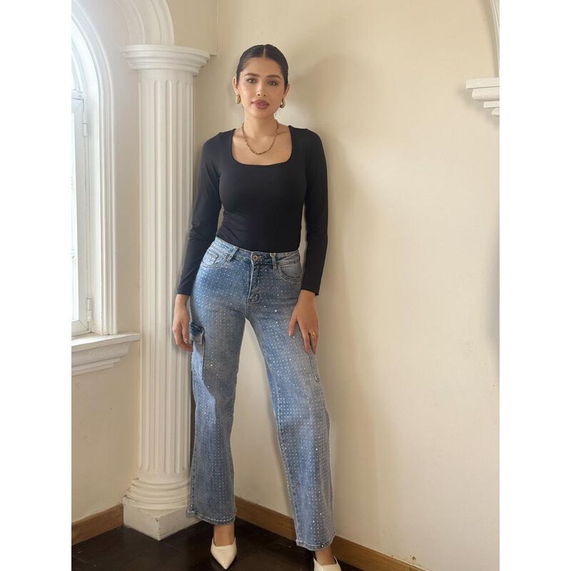 Pantal&oacute;n cargo brillos image number null