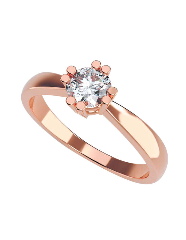 Anillo de Compromiso en Oro Rosa 10K con Circon... image number null