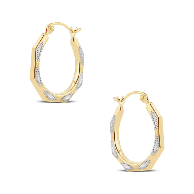 Arracadas De Oro Amarillo Y Blanco 10K (14 Mm A... image number null