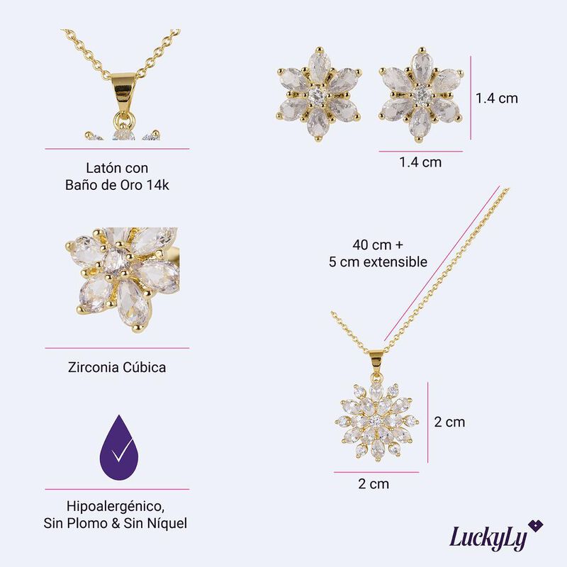 Joyer&iacute;a Mujer, Collar Y Aretes Oro 14k, Regalos... image number null