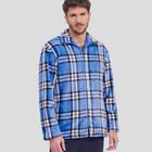 Bata de Hombre con Cremallera a Cuadros Azules Azul