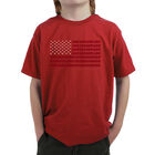 Camiseta Word Art Para Ni&ntilde;o - Bandera de Estados Unidos - Rojo