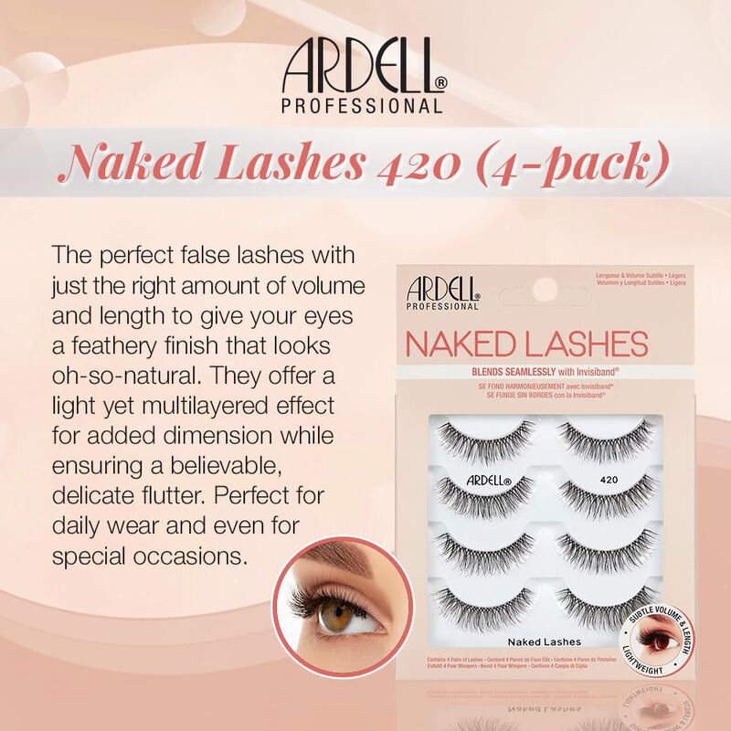 Strip Lashes Ardell Naked Lashes #420, 4 Pares ... image number null