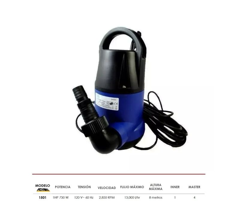 Bomba Sumergible 1hp Limpia Agua 1501 image number null