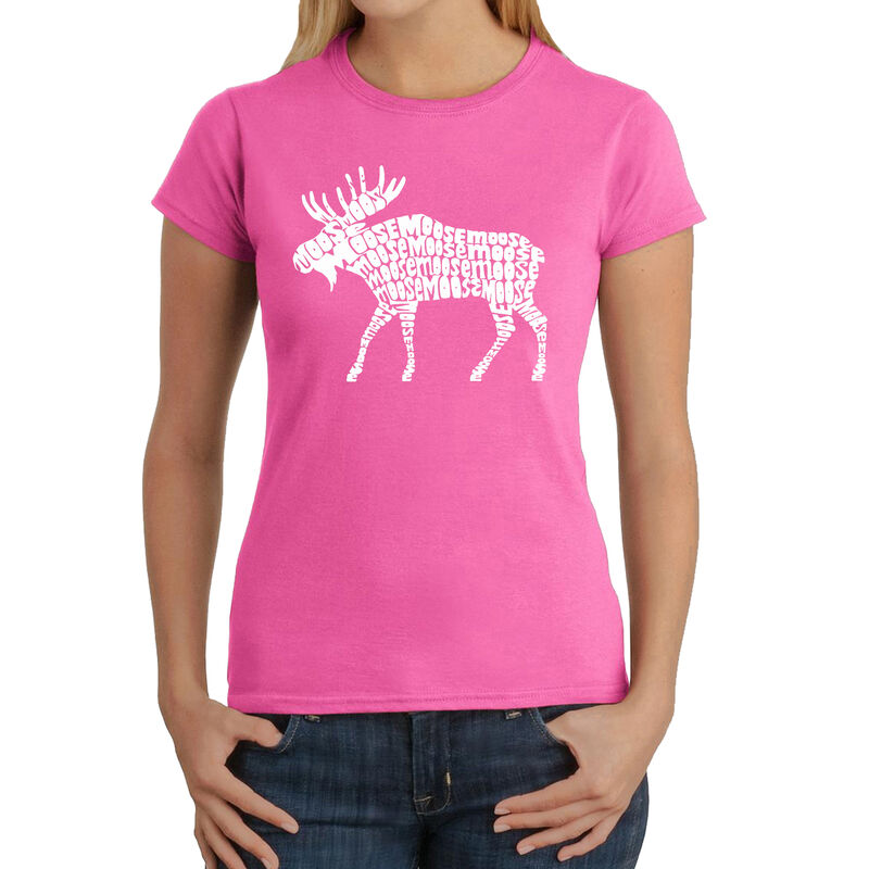 Camiseta Word Art Para Mujer - Alce- Rosa image number null