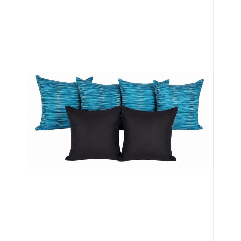Set 6 Cojines Decorativos Azul Negro 4 Estampad... image number null