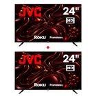 Jvc Pack 2 Smart Tv 24 Pulgadas Hd Led  Roku Tv Dolby Audio  Wifi Hdmi Usb  Netflix Youtube Prime Video  Si24r