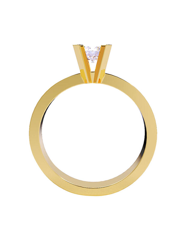 Anillo de Compromiso de 14K con Diamante de Lab... image number null