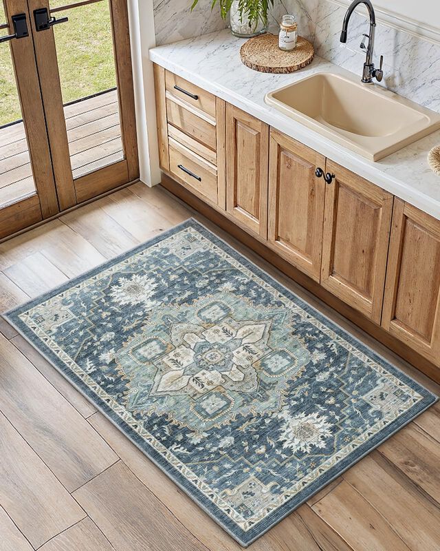 Alfombra Amada Homefurnishing 61x122 Cm Azul/am... image number null