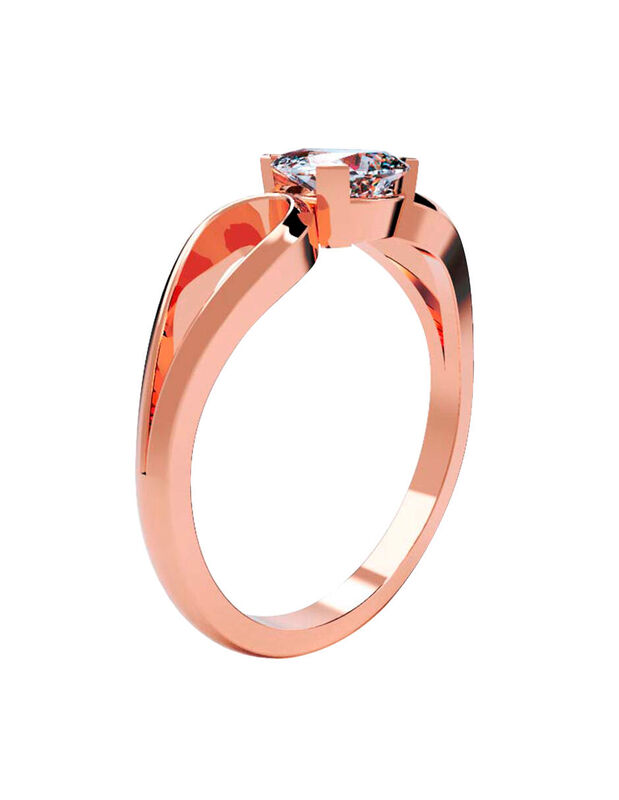 Anillo de Compromiso de 14K con Diamante de Lab... image number null