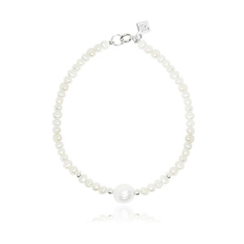 Pulsera Sencilla de Perlas Cultivadas Blancas image number null