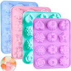 Moldes De Silicona Para Jab&oacute;n Pskjatin Pack De 4 21x16x2,5 Cm 12 Cavidades